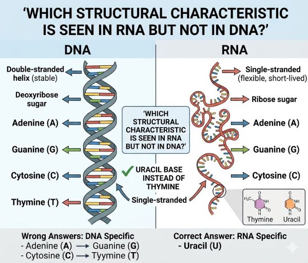 Which Structural Characteristic Is Seen in RNA but Not in DNA
