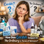 Gen Z woman trying to figure out how does CeraVe compare to The Ordinary in terms of skincare